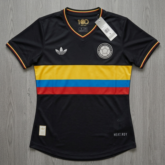 Camiseta Colombia 100 Años Negra Mujer
