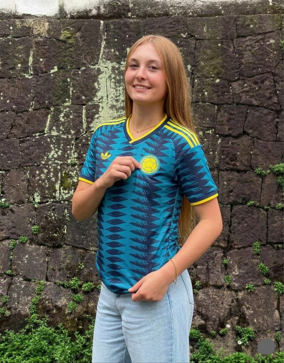 Camiseta Colombia Visitante Azul Mujer