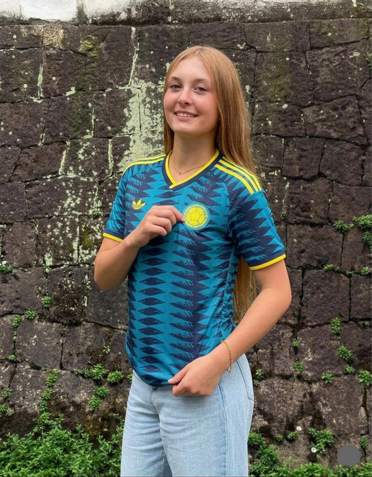 Camiseta Colombia Visitante Azul Mujer